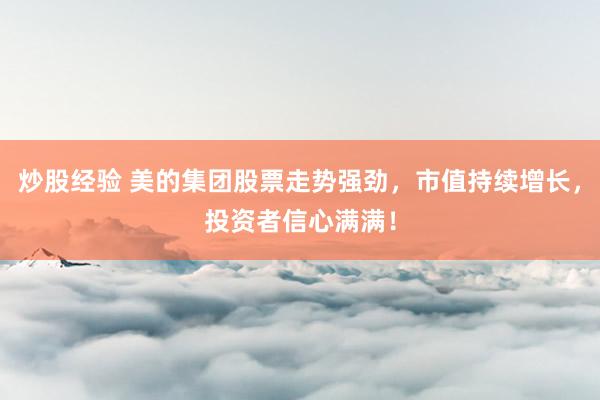 炒股经验 美的集团股票走势强劲，市值持续增长，投资者信心满满！