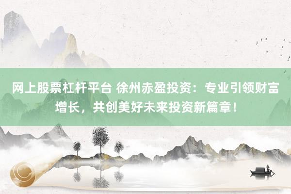 网上股票杠杆平台 徐州赤盈投资：专业引领财富增长，共创美好未来投资新篇章！