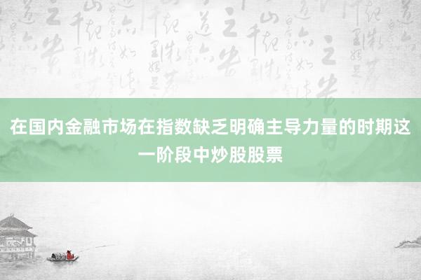 在国内金融市场在指数缺乏明确主导力量的时期这一阶段中炒股股票