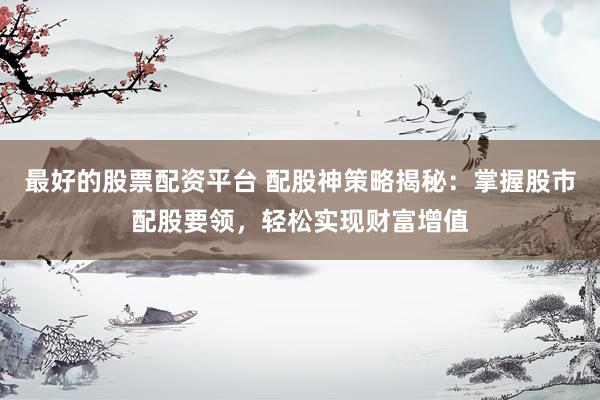 最好的股票配资平台 配股神策略揭秘：掌握股市配股要领，轻松实现财富增值
